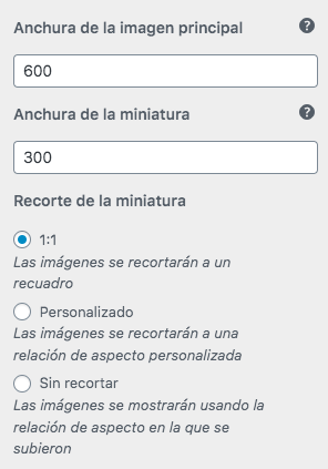 elegir el tamano de las imagenes en woocommerce