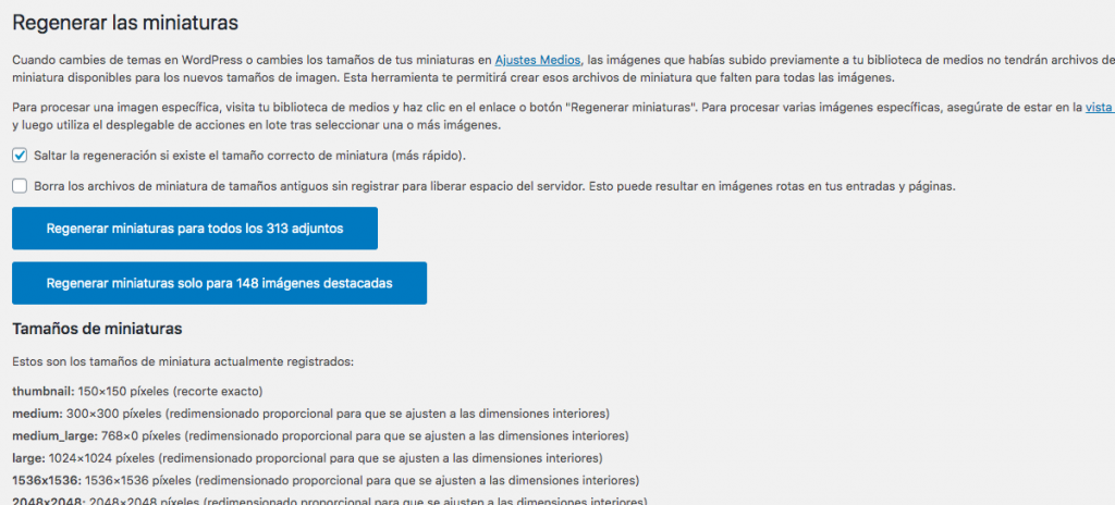 regenerate thumbnails fotos woocommerce