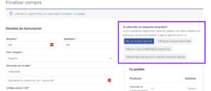 dejar propina tienda online