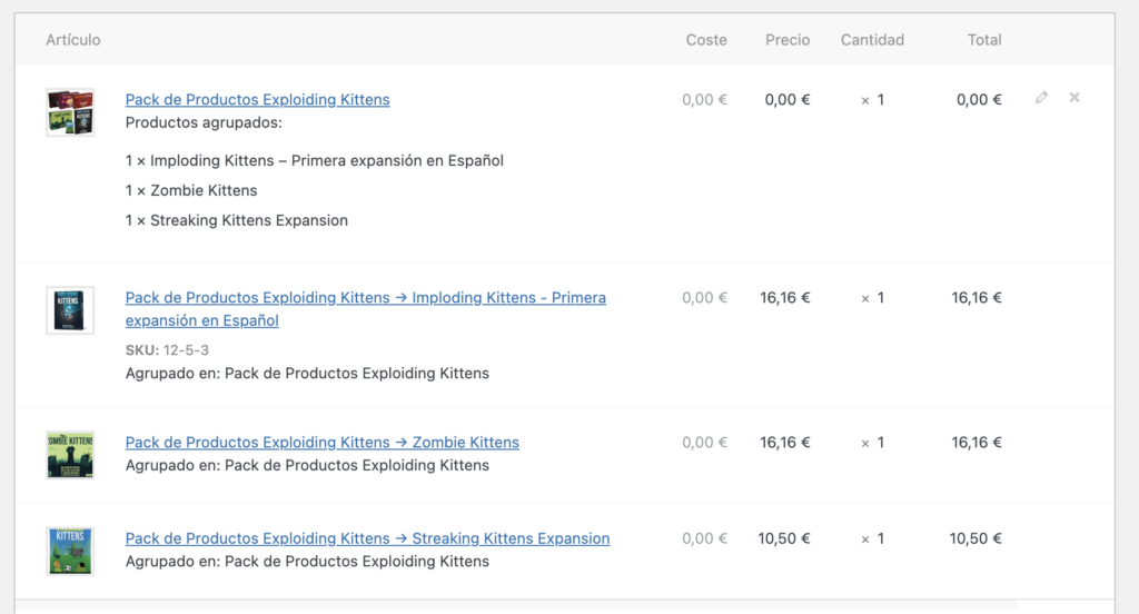crear pack de productos woo