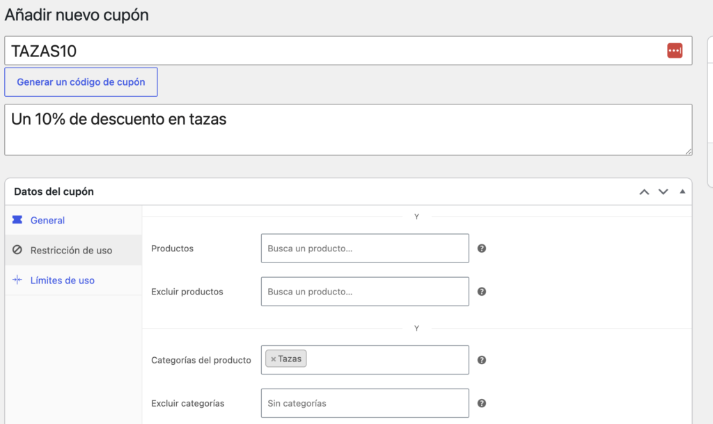 cupon con condiciones mostrarlas woocommerce