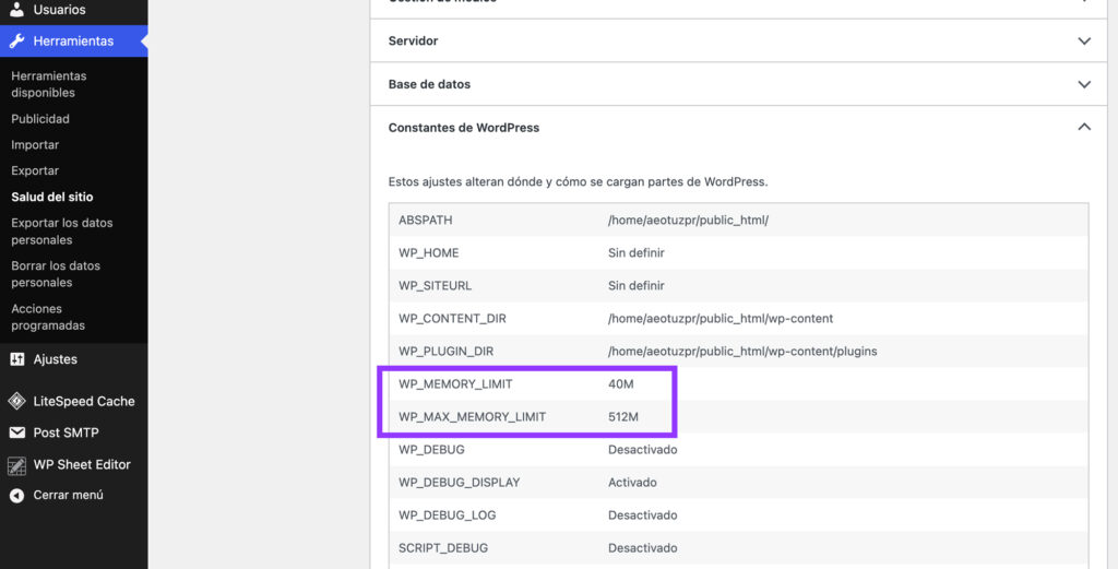 memory limit wordpress