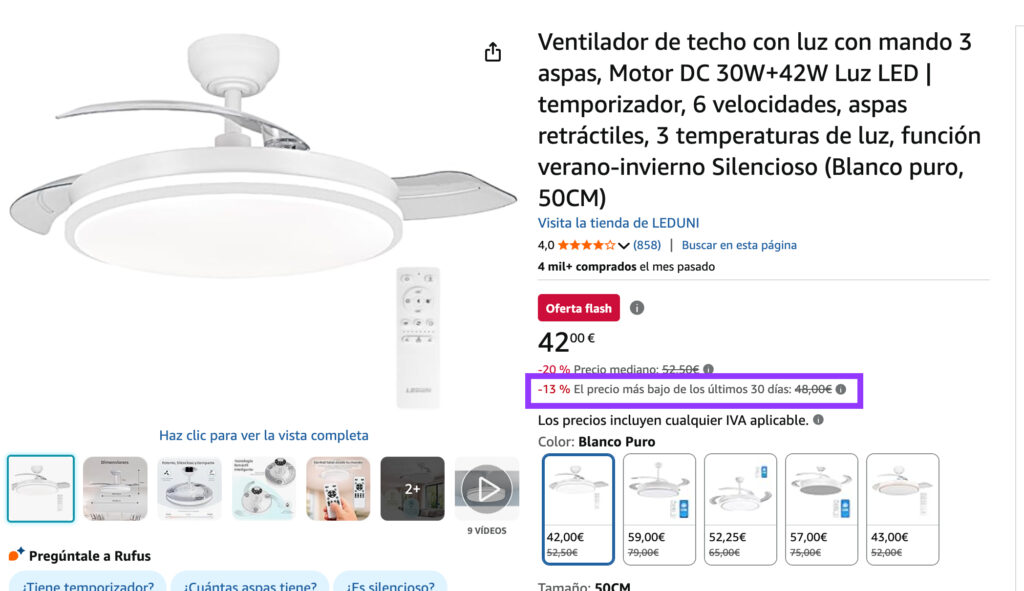 mostrar precio mas bajo ultimos 30 dias woocommerce
