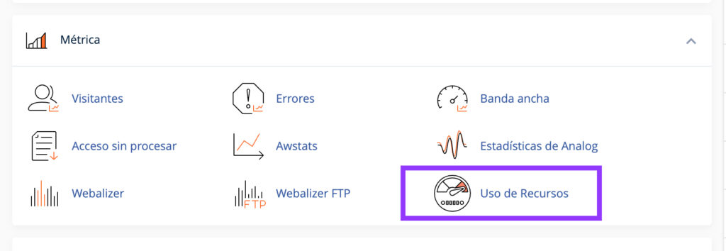uso de recursos cpanel