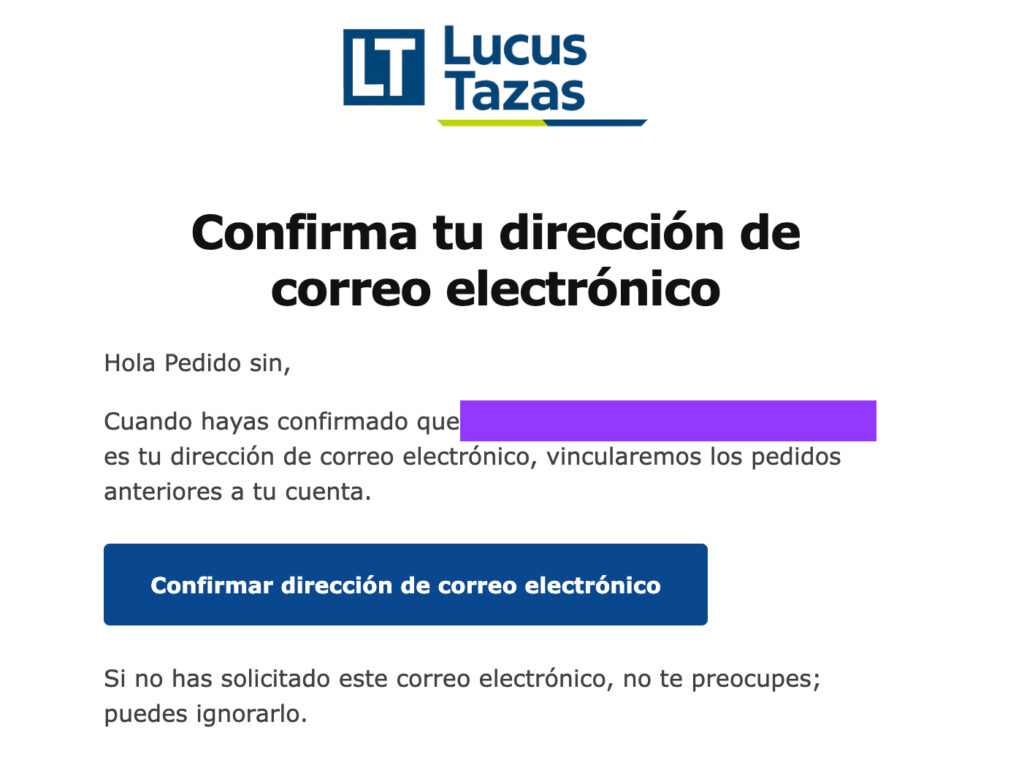 confimacion correo vincular pedidos woocommerce