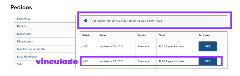 sincronizar pedidos anteriores usuario woocommerce