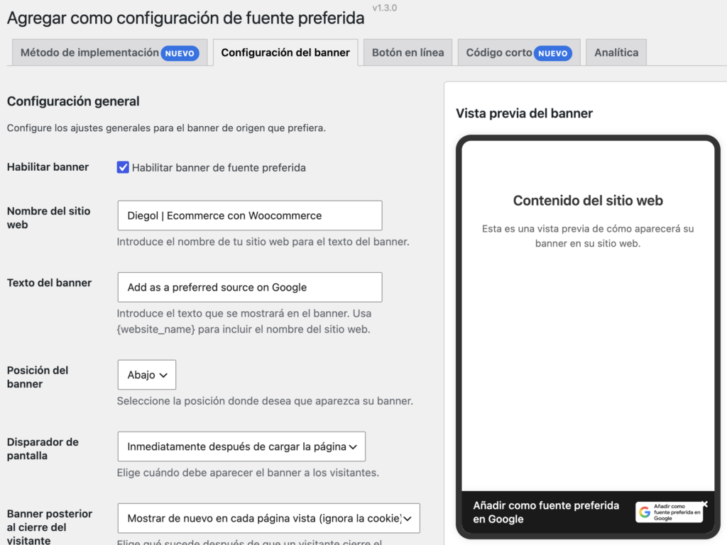 anadir boton medios google wordpress