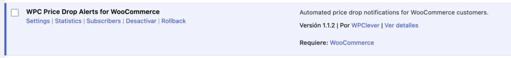 plugin woocommerce aviso bajada precio
